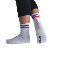 Kaos Kaki KODACHI Oldskool Oldschool Strip Biru Merah Panjang - Reiko Store