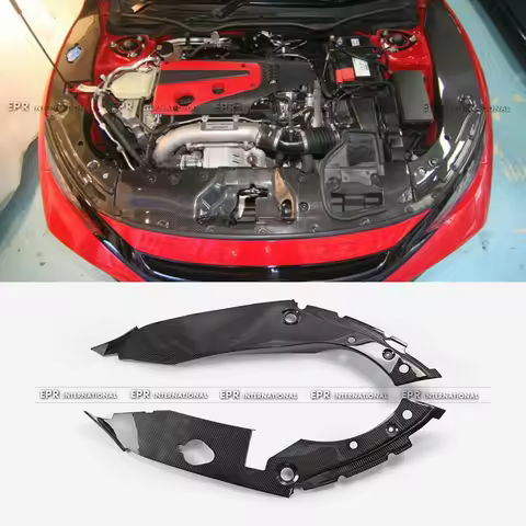 For Honda Civic Type R FK8 2017-2021 Carbon Fiber Engine Bay Side Panel Covers JDM Dress Up Real Car