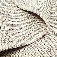 RIANGI Natural Jute Cotton Area Rug - 8x10 Rug - Boho Rugs for Living Room, Bedroom, Dining Room, Ha