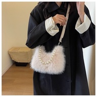 Fashion All-Match Handbag Furry Bag Furry Bag [E105] Autumn Winter Furry Bag Female 2025 Fashion Pea