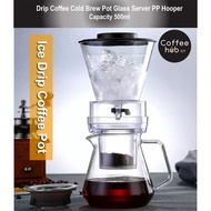 (READY STOCK)Coffee Ice Drip Pot Cold Brew Coffee Maker Glass Server Immersion Extraction 500ml Capacity