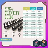 [ 50'S/BOX ] PLASTIC BINDING COMB 21RINGS ( 38mm / 45mm / 51mm )