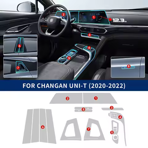 Car Interior Film TPU for Changan UNI T UNI-T 2020 2021 2022 Accessories Transparent Protection Anti