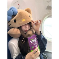 HelloKitty Hooded U-Shaped Pillow Travel Pillow Noon Pillow Travel Travel Airplane Train Dedicated N