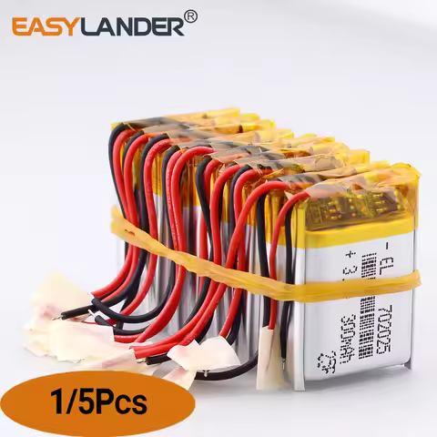1 Or 5Pcs 3.7V 300mAh 702025 Li-polymer Rechargeable Battery for electronic lighter headphones