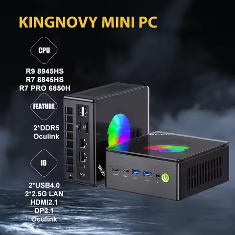 GMKtec Mini Computers AMD Ryzen 9 8945HS (Turbo 5.1GHz) Gaming PC Windows 11 Pro Oculink USB-C 4.0, 