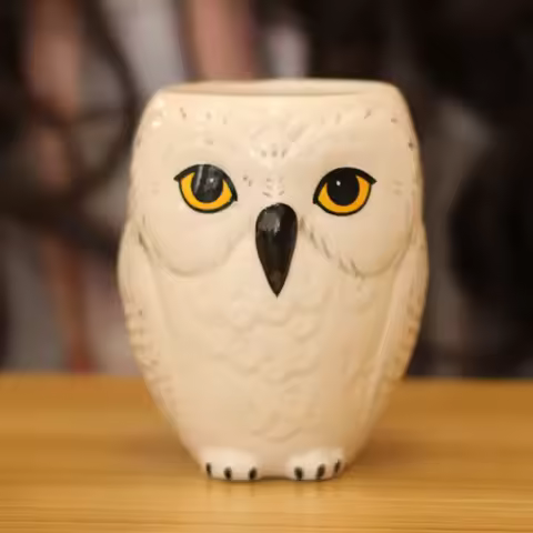 Owl Ceramic Cup Funny Animal Water Cup Coffee Milk Juice Drinkware Magic School Admission Notice Mes