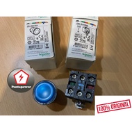 SCHNEIDER XB4BW36B5 ( ZB4BW363 + ZB4BW0B15 ) Illuminated push button, metal, blue, Ø22, spring retur