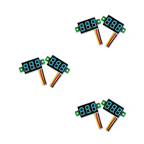 3PCS Three-Wire Calibratable DC 0~30V Blue Digital Mini Voltmeter Gauge Tester Mount Car Motorcycle 