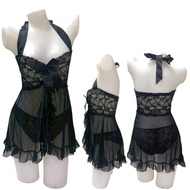 PA1528 ชุดนอนเซ็กซี่ลูกไม้ซีทรูสีแดง Red lace see-through Nightwear