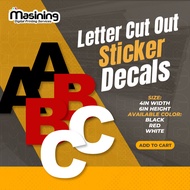 Letter Cut Out Sticker Decals - Sold 5pcs each Letter