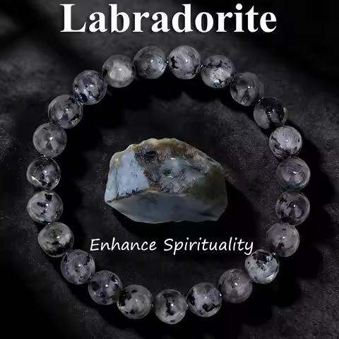 Natural Stone Labradorite Beaded Bracelet 6 8 10mm Healing Crystal Exquisite Jewelry with Vitality R