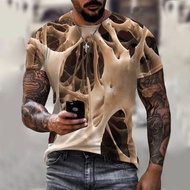 3D 3D Printed Round Neck White Ordinary Slim-fit Universal Youth Sports T-Shirt HF11.26