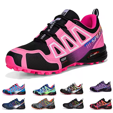 Men's Hiking Shoes Outdoor Lace-Up Hiking Shoes Cycling Shoes Non-Slip Tactical Training Shoes Women
