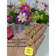 Crystal Plated Gold Acc Wrapped Crystal Necklace K21