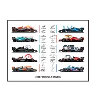 MERI HOME 2023 Teams Formula 1 Poster Wall Art - Limited Edition F1 Car Racing Car Decor - 12x16 Bes