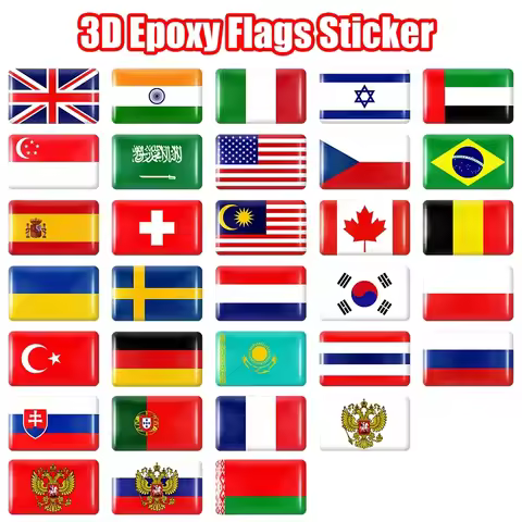 10pcs Epoxy Flags Car Stickers for SUBARU STI XV Tribeca Forester Impreza Outback Legacy BRZ WRX