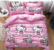 Ga trải giườngDrap ga giường vải cotton polyđủ kích thước mẫu hello kitty ôm dâu Bà Béo Kho chăn ga