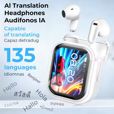 Earphones Bluetooth HTC NE20 AI Translator TWS Sports In-Ear Earbud Smart LCD Screen HiFi Sound Noic