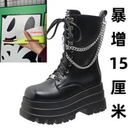 รองเท้าบู๊ทส้นสูงสำหรับผู้ชาย รองเท้าบู๊ทคอตั้ง รองเท้าแตะ รองเท้าบู๊ทผู้ชาย สไตล์การ์ตูนญี่ปุ่น วัส