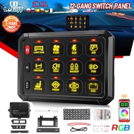 COLIGHT Universal 12 gangs Switch Panel On-Off Control Power System Green Light DIY Slim Electronic 