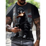 Funny Men's T Shirt Cartoon Animal Print Casual Pullover Summer Short Sleeve T-shirts Fashion Outdoo