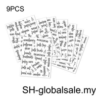9pieces Convenient Bathroom Can Label Sticker – Waterproof And Elegant Font Suitable For Various