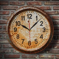 Printing Art Old Wall Clock Rust Original Wall Clock Decoration Illusion Living Room Retro Acrylic W