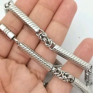 6mm Thickness Stainless Steel Diagonal Rectangle Tubes Amulet Necklace L70cm.