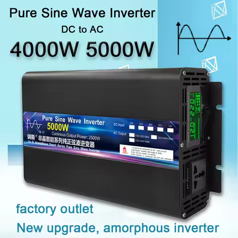 Inverter 12V 220V 2000W 3000W 4000W 5000W 24V Dc To 110V AC Pure Sine Wave Voltage Converter 12 220 