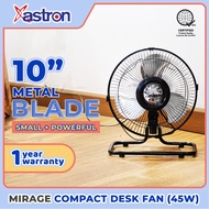 Astron MIRAGE 10" Industrial Floor Fan (45W) (Metal Blade) (Black) | Electric Fan | Compact Design