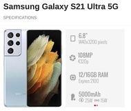 Samsung Galaxy S21 Ultra 5G [12GB RAM + 256GB/512GB ROM] || DEMO unit || Exynos 2100 [[ ORIGINAL Sam