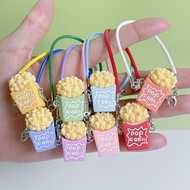 keychain cute keychain hari guru Comel Doll House Mini Popcorn Model Keychain Bag Loket Doll Plush L