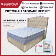 Victorian Bed Frame 1230 | Frame + 10" Mattress Bundle Package | Single/ Super Single/ Queen / King Storage Bed | Divan Bed