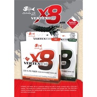 STRIKE2 fishing line VERTEX X8 Braided 300M Red & Green Braided 100%PE LINE Fishing Line Tali Pancin