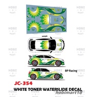 JC354 - BP Racing White toner waterslide decals Hotwheels 1:64 diecast custom
