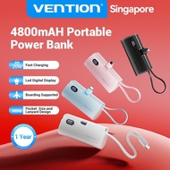 Vention LED Display 4800mAh Power Bank 22.5W Foldable IOS Type C for Phone/Watch/Headset