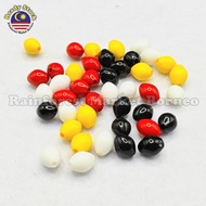 GB2055 +-190pcs  🇲🇾 Oval Shape Acrylic Beads DIY Jewelry Supplies Manik Plastik Bidayuh Iban Gawai C