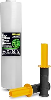 15 in Stretch Film 1000 feet 80 Gauge 20 Microns 1 roll Strength up to 800% with a Pair of Yellow Ha