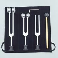 Direct Supply128HZ 256HZ 512HZ Aluminum Alloy Tuning Fork Set Tuning Fork Gold3Tuning Fork with Base