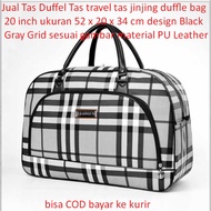 Selling Duffel Bags travel bags, 20 inch duffle bags, size 52 x 20 x 34 cm Black Gray GridDesign acc