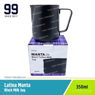 Latina Manta Black Teflon Milk Jug 350ml Pitcher 350 ml Coffee