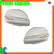 LED Streaming Turn Signal Door Mirror Lens for HIACE 200 - 070 White Pearl Finish with Blue LED Opti
