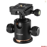 Andoer Andoer Camera Tripod Ball Head Ballhead with Quick Release Plate 1/4 Screw