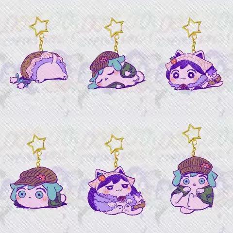 6CM HOT Game omori Acrylic Keychain Model Cosplay Characters Ornament Accessories Goods Christmas Co