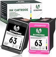Economink Remanufactured Ink Cartridges Replacement for HP 63 Black Color Combo Pack for HP OfficeJet 3830 5255 5258 4650 4655 4652 Envy 4520 4512 4511 4510 DeskJet 1111 1112 2130 2131 3630 Printer