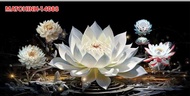 Tranh Dán Hồ Cá Tranh 3D Dán Bể Cá MẪU TRANH HOA SEN (Tấm lưng) - Tặng kèm tem cảnh báo