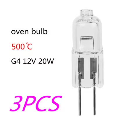 3PCS oven bulb G4 12V 20W 500 degrees halogen G4 12V 20W salt lamp high temperature bulb G4 12V 20W 