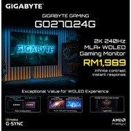 GIGABYTE GO27Q24G 27" QHD 240Hz MLA+ RealBlack Glossy WOLED Gaming Monitor / AMD FreeSync / NVIDIA G
