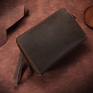 Premium Genuine Leather Clutch Handbag - Genuine Leather Handbag Pouch